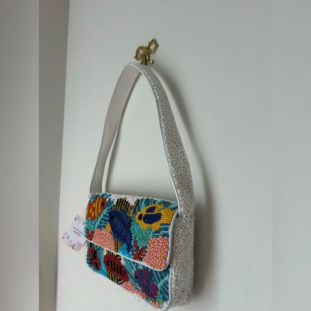 Viral Beaded Fish Colorful Shoulder Bag